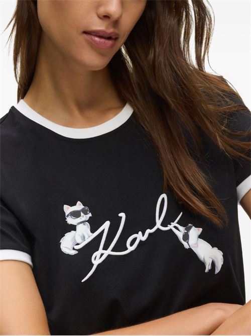 T-shirt donna manica corta con stampa Karl Lagerfeld | B1W17040999
